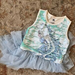 Disney Store Aqua Sequin and Blue Tulle Kids Elsa Dress